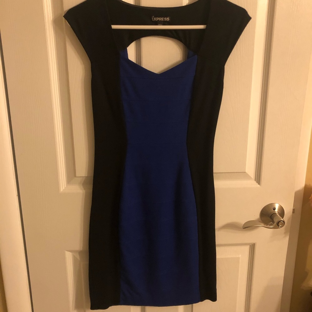 Express dress black and blue cap sleeve size 2